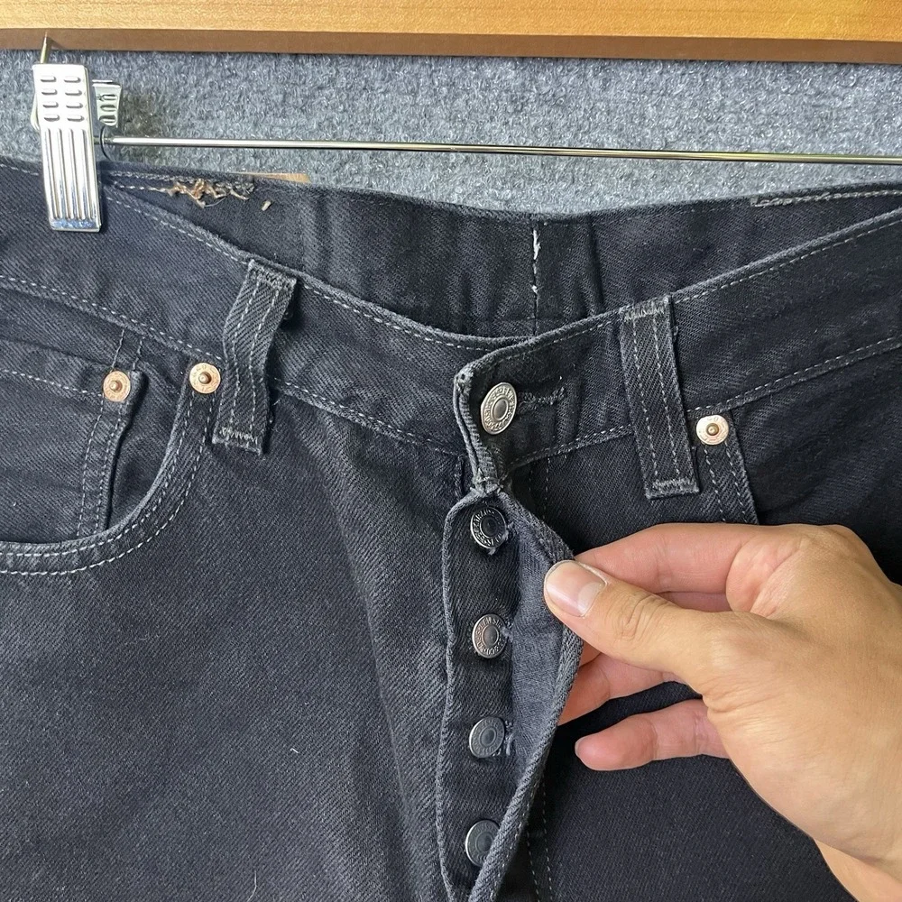 Levi's 501 Original Fit Jeans Men's 34x32 Black Mexico Made Actual 31x25.5